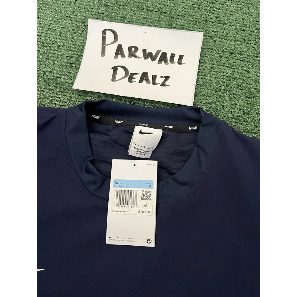 Nike Dri-FIT Lightweight Player Pullover Navy Men's Size Medium FD4291-419